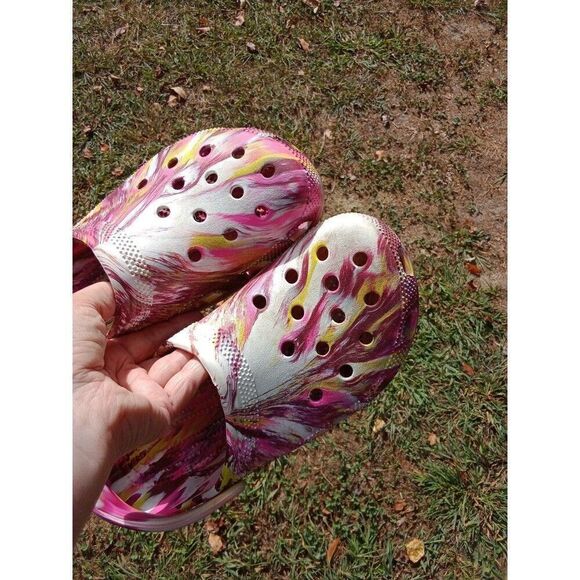 crocs classic marbled tie-dye clog shoe unisex men's 9 women's 11 - Picture 2 of 6